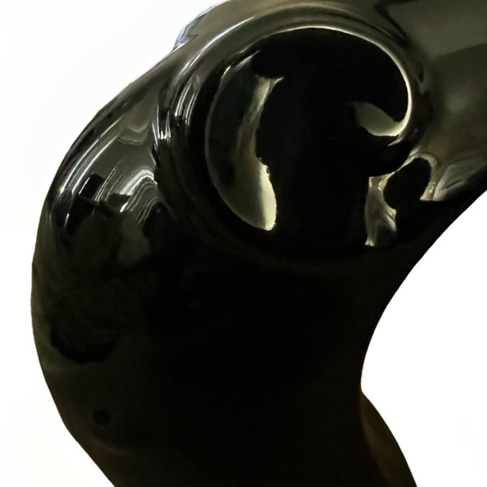 Elegant Black and Red Elephant Sculptures - Picture 3 of 11